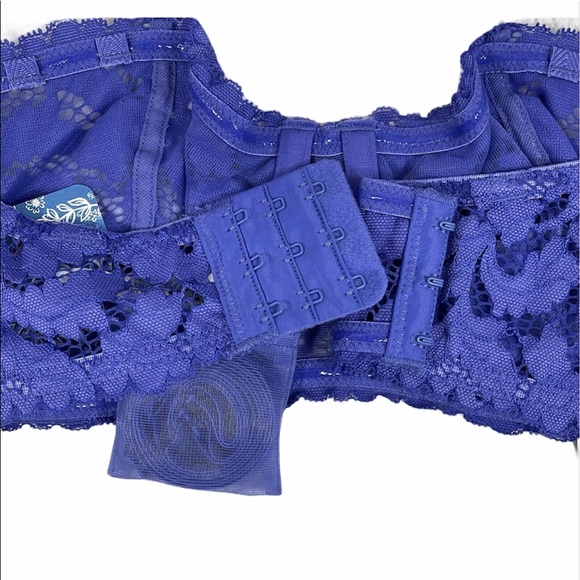 FREE PEOPLE Lace Bra Love Letters Convertible Strap Strapless Halter Periwinkle - Picture 12 of 13
